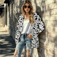 thumbnail image 5 of SCRAWLGOD Cow Print Cardigans for Women Dressy Sweaters for Women Trendy Clothes Size M Long Sleeve Sweater Coat with Pockets Breathable Fall Cardigans for Women Holidays, 5 of 7