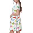 thumbnail image 2 of Balery Happy Easter Rabbit Vestidos sueltos de manga corta para mujer, vestidos de verano 2025, vestidos casuales de corte A con vuelo., 2 of 6