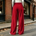 thumbnail image 5 of Women Corduroy Wide Leg Pants High Waist Button Zipper Pleated Trousers Loose Casual Palazzo Pants with Pockets, 5 of 9