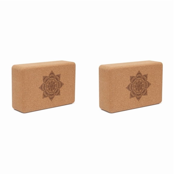2X Cork Yoga Block Gym Blocks Cork Yoga Brick Exercise Stretch Body Shaping Yoga Blocks Fitness Yoga Accessories A