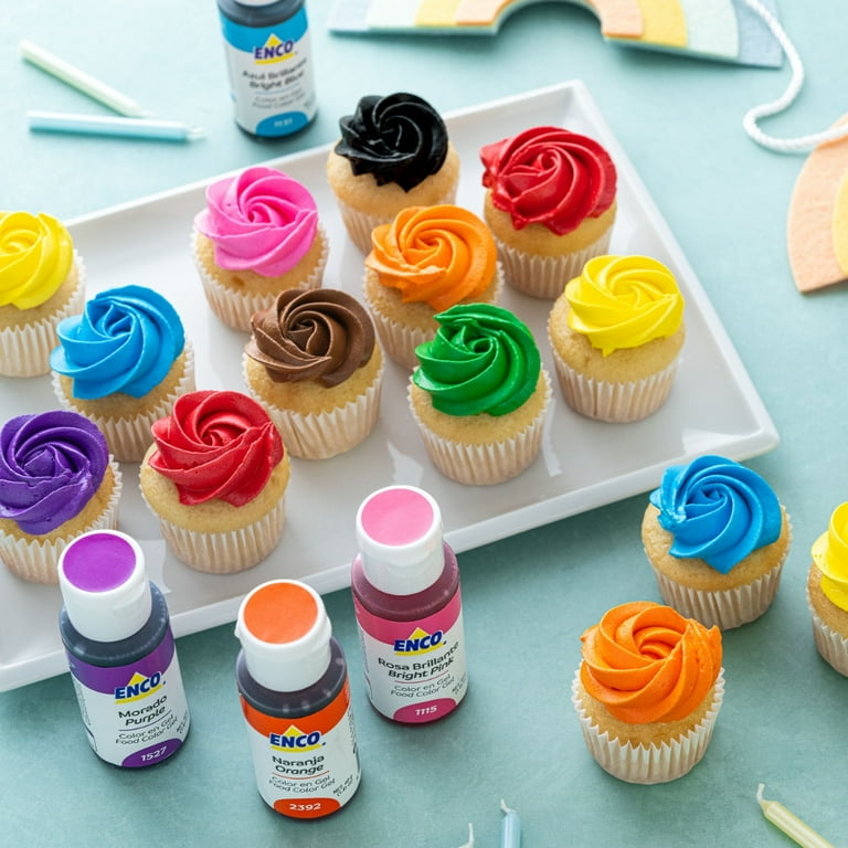 ENCO 9 Basic Food Coloring Gel Set, 1.41 oz each, Includes Color