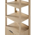 thumbnail image 4 of Transitional Narrow Bookshelf with Drawer on Bottom - Oak, 4 of 9