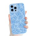 thumbnail image 1 of Funda de teléfono MZELQ para iPhone 16 Pro Max Silicone Floral Blue, 1 of 6