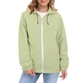 thumbnail image 1 of Comdrip Veste Légère pour Femmes! Veste Chaude Coupe-Vent Imperméable à Blocs de Couleur pour Femmes, Coupe-Vent d'Extérieur, Veste de Randonnée, Veste de Randonnée pour Femmes, Légère, Vert Pâle 2TG, 1 of 5