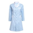 thumbnail image 3 of DPOIS Women's Lab Coat Doctor Nurse Long Sleeve Medical Coat Blue Peaked Lapel L, 3 of 7