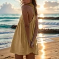 thumbnail image 4 of Womens Summer Sleeveless Mini Dress Casual Loose V Neck Sundress with Pockets, 4 of 6