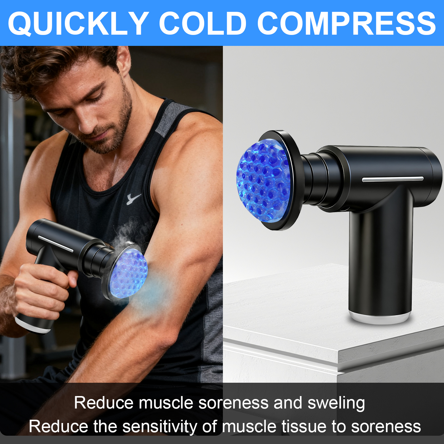 Massage Gun Deep Tissue for Athletes Muscle with 6 Replacement Heads for Pain Relief, Super Quiet Portable Electric Massager