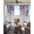 thumbnail image 6 of Purple Leaves Blackout Curtains for Bedroom Living Room Darkening Curtains 90 Inch Summer Botanical Black Out Window Curtain Privacy Thermal Insulated Window Treatment Grommet Drapes 52"x90"x2, 6 of 9