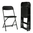 thumbnail image 3 of Gzxs 4 Pack Plastic Folding Chair, 350lb Capacity, Portable Commercial Chair with Iron Frame for Home Office Wedding Party Indoor Outdoor Events, Stackable, Black, 3 of 7
