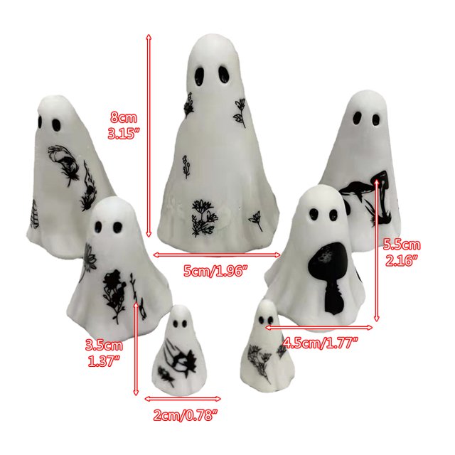 Decoraciones de Halloween 7 piezas BuyWeekMX Fantasmas de resina