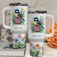 thumbnail image 3 of 40oz Personalized Travel Tumbler for Bird Lovers - Black-capped Chickadee Design - Stainless Steel Mug with Handle & Straw - Cute Gift for Women, Girls on Holidays, 3 of 6