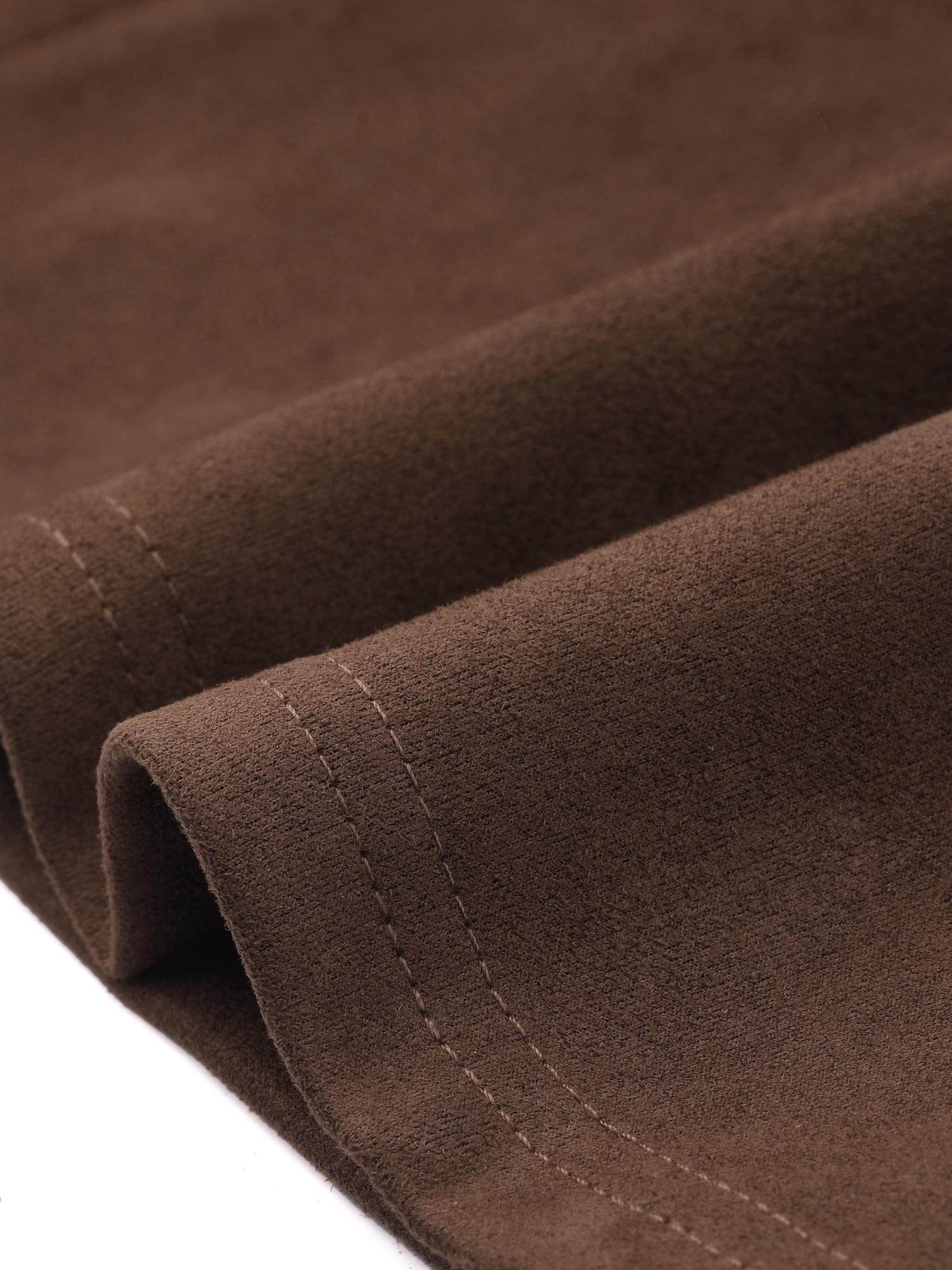 DARING DIVA Women's Long Faux Suede Fall Winter Trench Coat with Pockets S Dark Coffee