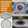 thumbnail image 5 of Fire Pit Grate, Heavy Duty Iron Round Firewood Grate, Round Wood Fire Pit Grate 24", Firepit Grate with Black Color  Fire Grate with 4 Removable Round Legs for Burning Fireplace and Firepits, 5 of 7