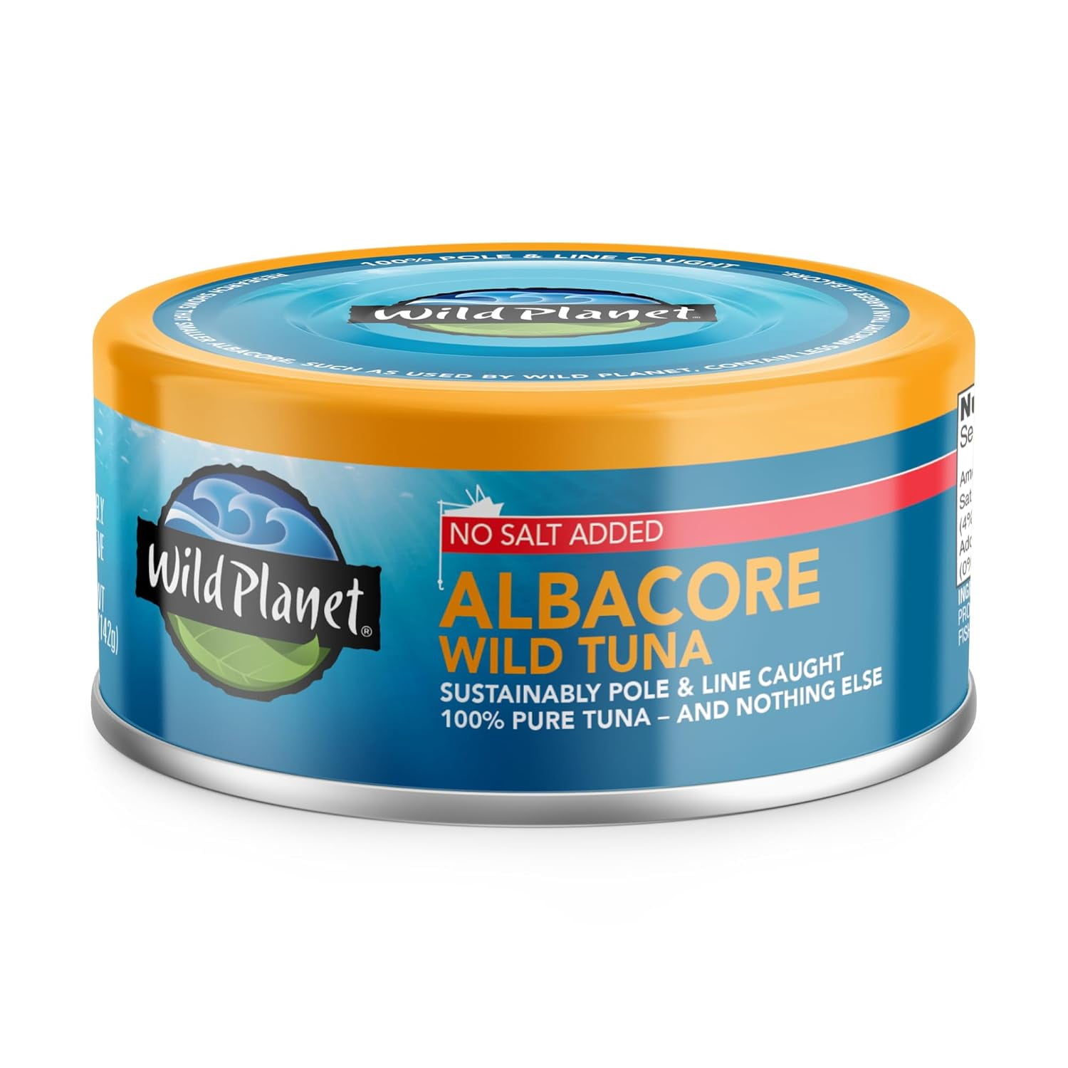 Wild Planet Wild Albacore Tuna, No Salt Added, 5 oz Can (Pack of 12)