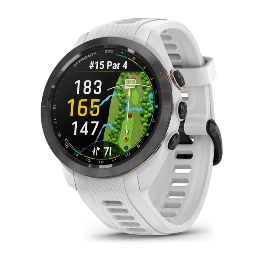 Garmin Approach S70 Black Ceramic Bezel with White Silicone Band