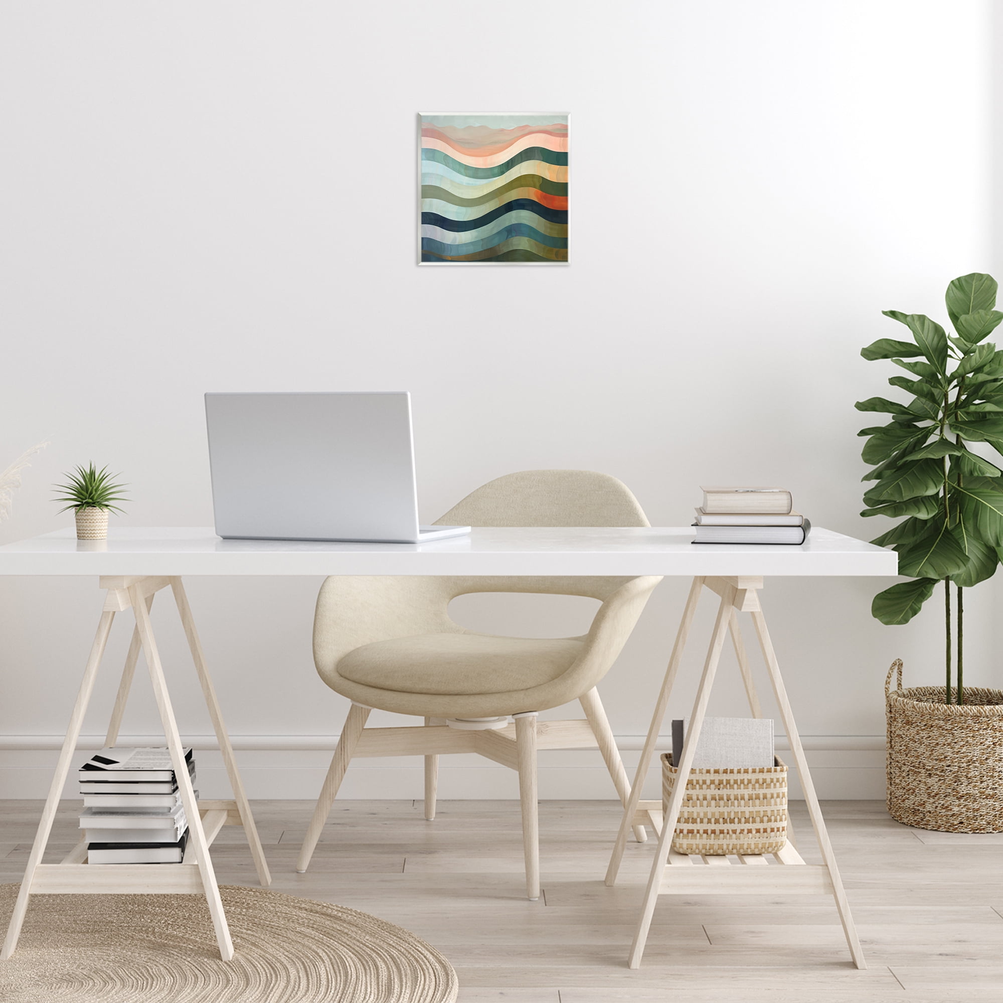Stupell Industries Fluid Dynamic Stripes Abstract Painting Unframed Art Print Wall Art, 12 x 12