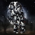thumbnail image 6 of MVRLSH Womens Pajama Sets for Women 2 Piece Halloween Pumpkin Print Button Short Sleeve Top And Wide Leg Pant Plus Size wear Soft Sleepwear Lounge Set Gray - M, 6 of 7