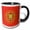Black/White, variant on 3drose, Image of Ox Head on Chinese Coin, Orange, Gold, 11oz Two-tone Black Mug