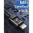 thumbnail image 3 of Cable USB-C a Lightning PRAKIE de 1,8 m, 2 unidades, MFi, carga rápida, 3 of 6