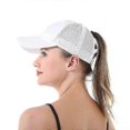 thumbnail image 3 of summer solid color baseball cap women's sports casual cross ponytail cap mesh quick-drying half-empty peaked cap, 3 of 5
