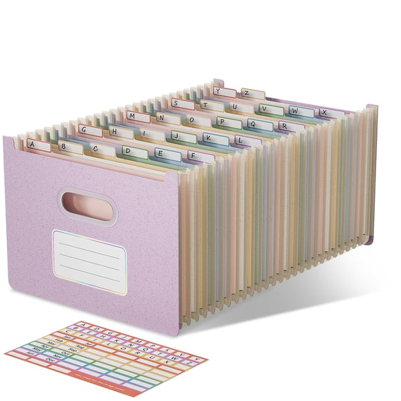 EcoStash Organiseur de Fichiers Accordéon 26 Pochettes, Dossiers en Paille de Blé, Dessus Vertical et Ouvert, Organiseur de Reçus de Billets A-Z, 100 % Sans BPA, Retour à la Nature