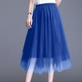 thumbnail image 3 of Womens Midi Tulle Skirts Mesh Party Long Elastic High Waist A-Line Pleated Flowy Tutu Skirts Royal Blue M, 3 of 4