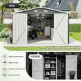 thumbnail image 3 of Outdoor Storage Shed 10×14 FT with 3 Lockable Doors,Utility Tool Shed Metal Storage Garden Sheds Frame and 4 Vents,for Backyard,Patio,Lawn,dark Grey, 3 of 8