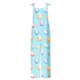 thumbnail image 5 of Haivin Women's Linen-Blend Easter Print Overalls, Adjustable Straps Wide Leg with Pockets, Loose Fit Jumpsuit for Casual and Daily Wear, 5 of 5