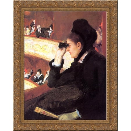 At the Francais, a Sketch 20x24 Gold Ornate Wood Framed Canvas Art by Cassatt, Mary,