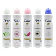 Dove Antiperspirant Deodorant Spray, International Version, 250 ml (Pack of 5)