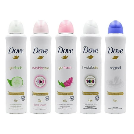 Dove Antiperspirant Deodorant Spray, International Version, 250 ml (Pack of 5)
