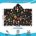 thumbnail image 2 of Red Mushroom Plant Black Pattern Hooded Bath Towel，60"x35" for Ages 3 To 12 Kids, Quick Dry Lightweight Soft Microfiber Hood Beach Towel Cover Up for Kids, 2 of 7