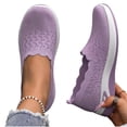 thumbnail image 5 of Women Shoes Slip On Sneakers for Women Wide Width Breathable Knit Walking Shoes Comfort Memory Foam Non Slip Soft Sole Casual Flats Scalloped Edge Lightweight Summer Tennis Shoes for Women Daily, 5 of 8