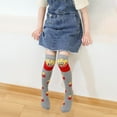 thumbnail image 3 of Girls Knee High Socks Long Socks Cute Cartoon Food-Themed Cotton Funny Tall Boot Stockings Socks for Child Kids for 3-8 Year, 1/6 Pairs, 3 of 9