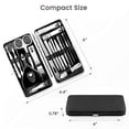 thumbnail image 7 of 19 PCS Nail Clippers Manicure Set, Stainless Steel Professional Grooming Pedicure Tool Kits with Portable Case, Black, 7 of 7