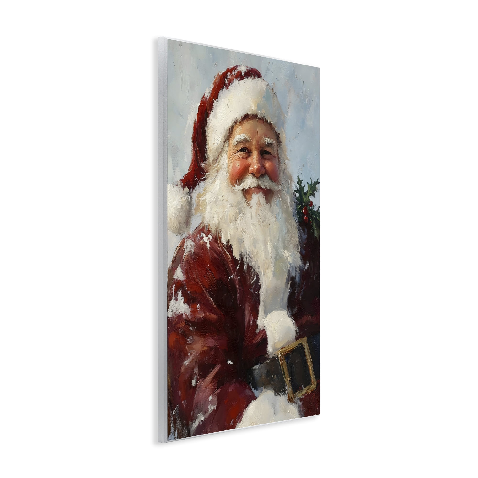 Rosy Cheeked Santa Smile Wall Plaque Art, design by Petal Prints Design