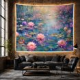 thumbnail image 6 of Water Lily Pond With Weeping Willow Branches Dreamy Impressionist for Nature Lovers Botanical Wall Art Housewarming Gift Tapestry Wall Hanging for Bedroom and Living Room, 6 of 7
