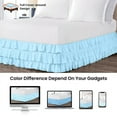 thumbnail image 4 of CCNY 24" Inch Drop Multi Ruffled Bed Skirt Full Size 100% Microfiber Made Light Blue Color, 4 of 6