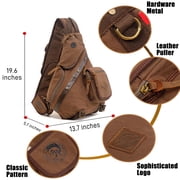 Ueasy Unisex Canvas Crossbody Sling Bag - Multi-Wear Chest Backpack for Travel, Hiking & Daily Commute