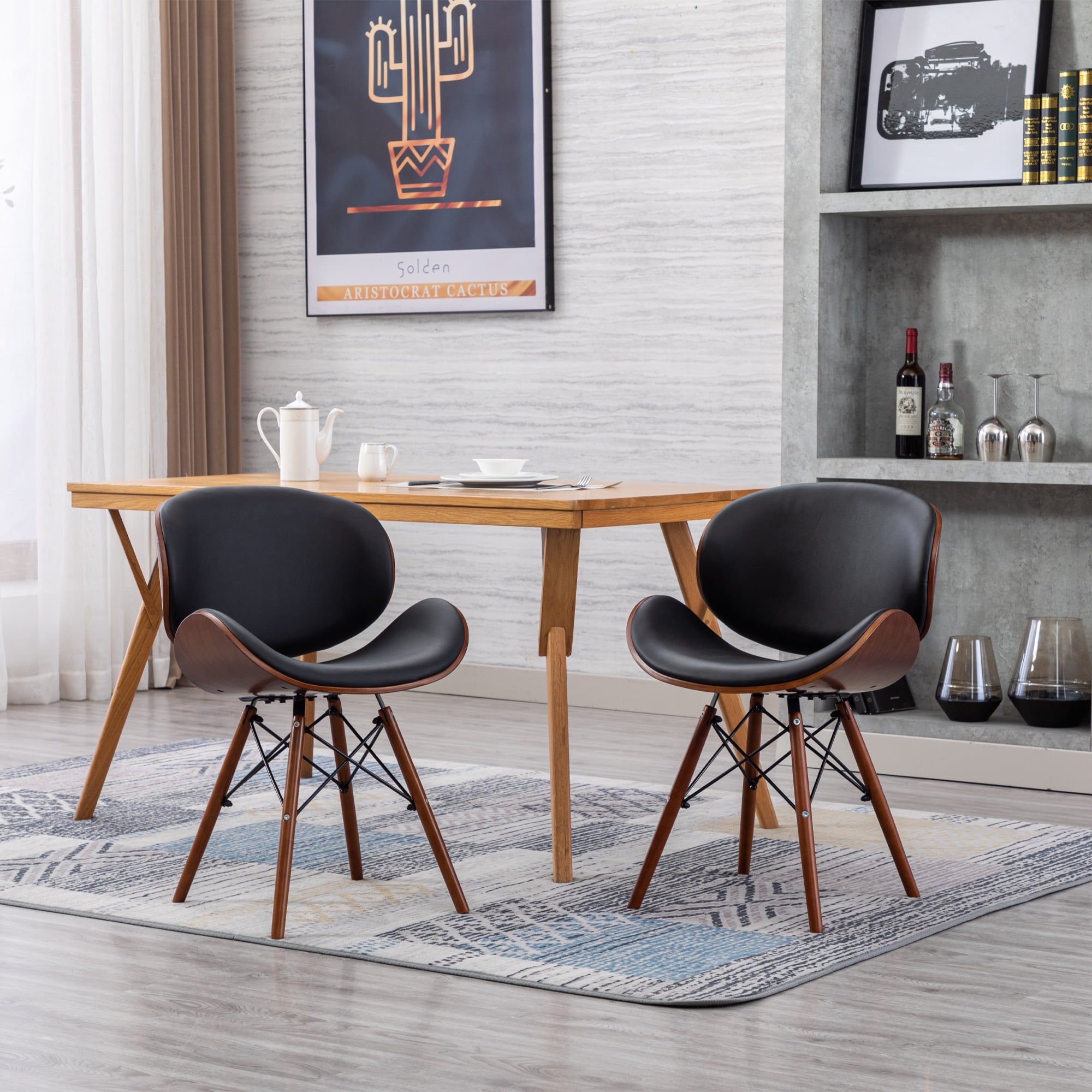 Artlia Mid Century Modern Accent Chairs, Upholstered Faux Leather