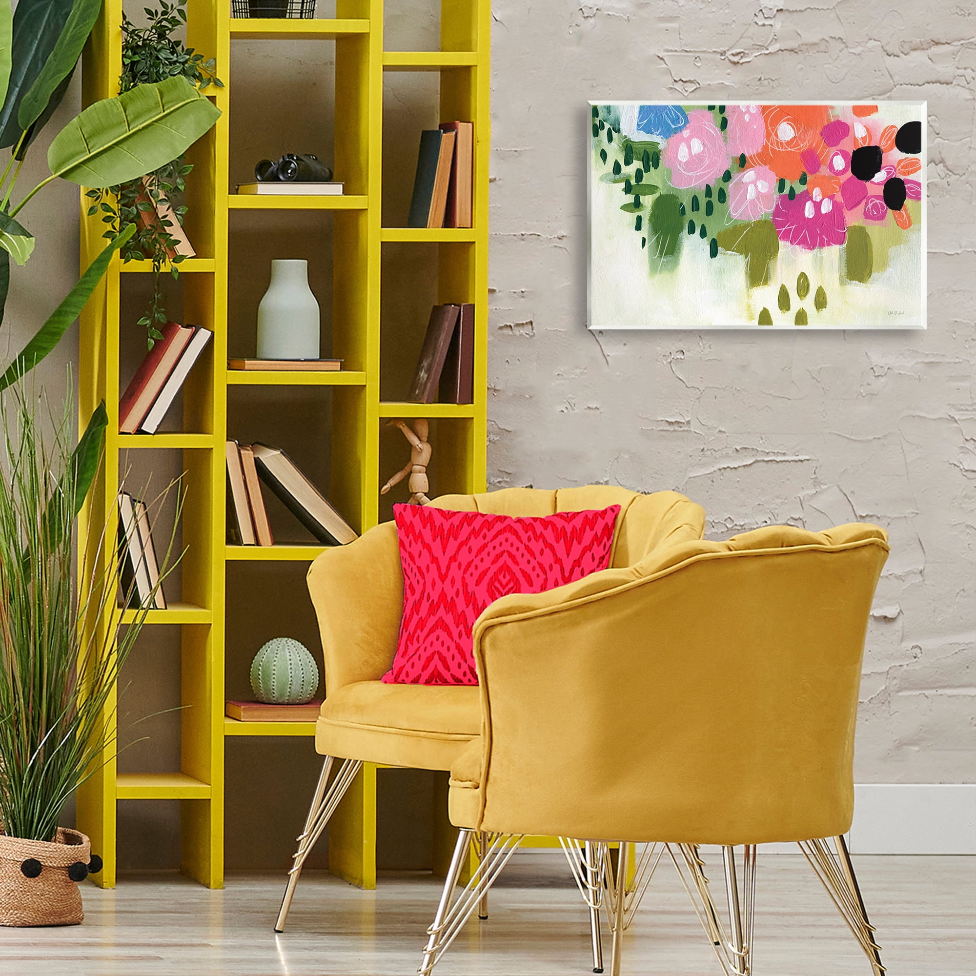Stupell Industries Abstract Brushed Floral Botanical & Floral Painting Unframed Art Print Wall Art, 19 x 13