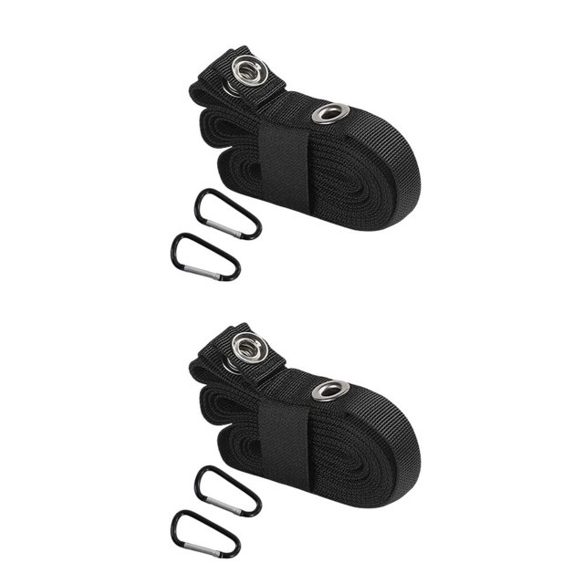 Bearachild Colgador de cordón para acampar, correa de almacenamiento para senderismo, línea de dosel para exteriores, patio para el hogar, Negro 2piezas