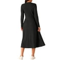 thumbnail image 3 of Vestidos de Otoño para Mujeres INSPIRE CHIC de Manga Larga, Cuello Redondo, Tejido A-Line, Casual, Midi, XL Negro, 3 of 5