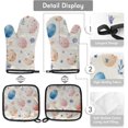thumbnail image 3 of Easter Oven Mitts and Pot Holders Set of 2, Easter Eggs Spring Colorful Heat Resistant Oven Mitts Kitchen Oven Glove for Cooking, Baking, 3 of 6