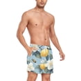 thumbnail image 4 of FORMRS Mens Swim Trunks Mesh Liner Quick Dry Casual Beach Board Shorts with Pockets, Sizes S-2XL, Lemon Pattern, 4 of 9