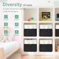thumbnail image 6 of ThrottleT-Large 11x11 Inch Cube Storage Bins with Cotton Handles for Closet, Shelves, Clothes, Towel (White/ Black-6 Pack), 6 of 17