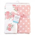 thumbnail image 2 of Hudson Baby Infant Girl Silky Plush Blanket, Soft Pink Roses, 30x36 inches, 2 of 2