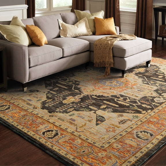 Style Haven Gladys Medallion Area Rug Gold/Grey 8' 6" x 11' 7" 9' x 12' Indoor Living Room,Bedroom,Dining Room Rectangle,Runner
