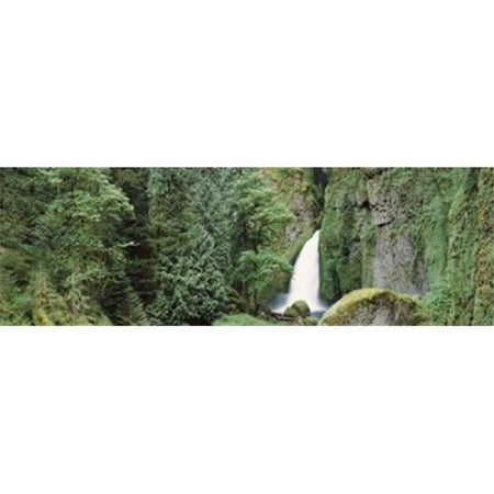 Panoramic Images PPI118828L Waterfall in a forest  Columbia River Gorge  Oregon  USA Poster Print by Panoramic Images - 36 x