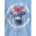 thumbnail image 5 of Blessed Girl Womens Long Sleeve T-Shirt Strength For Today, Light Blue, LG, 5 of 6